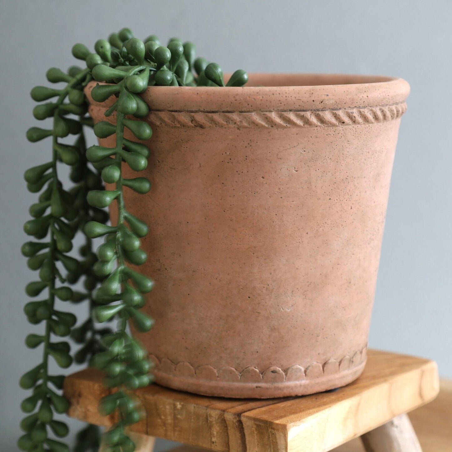 17cm Aged Terracotta Plant Pot Planter Cover Clay Flowers Herbs Indoor Outdoor
