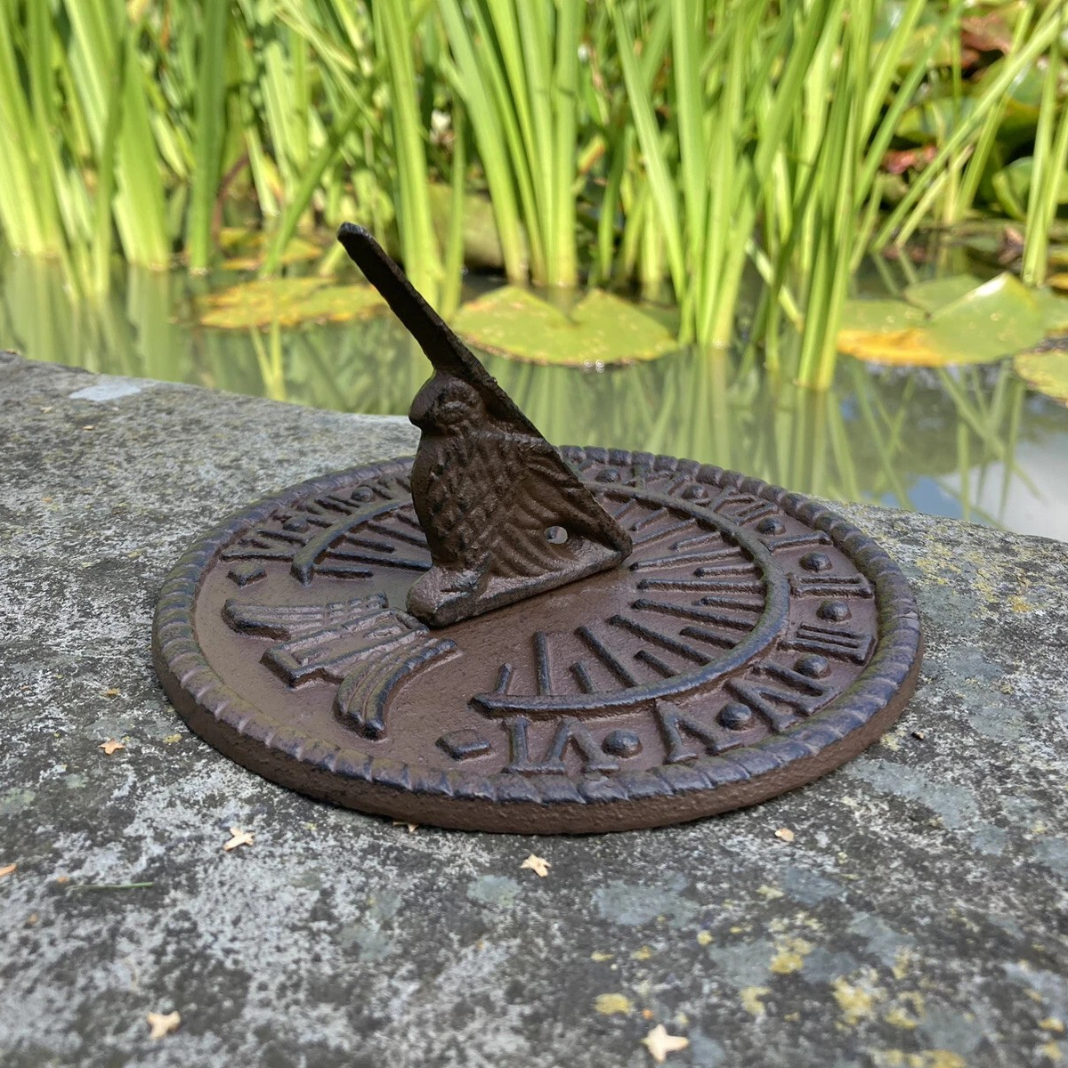 Cast Iron Bird Garden Sundial Outdoor Ornament Patio Lawn Decoration Rustic