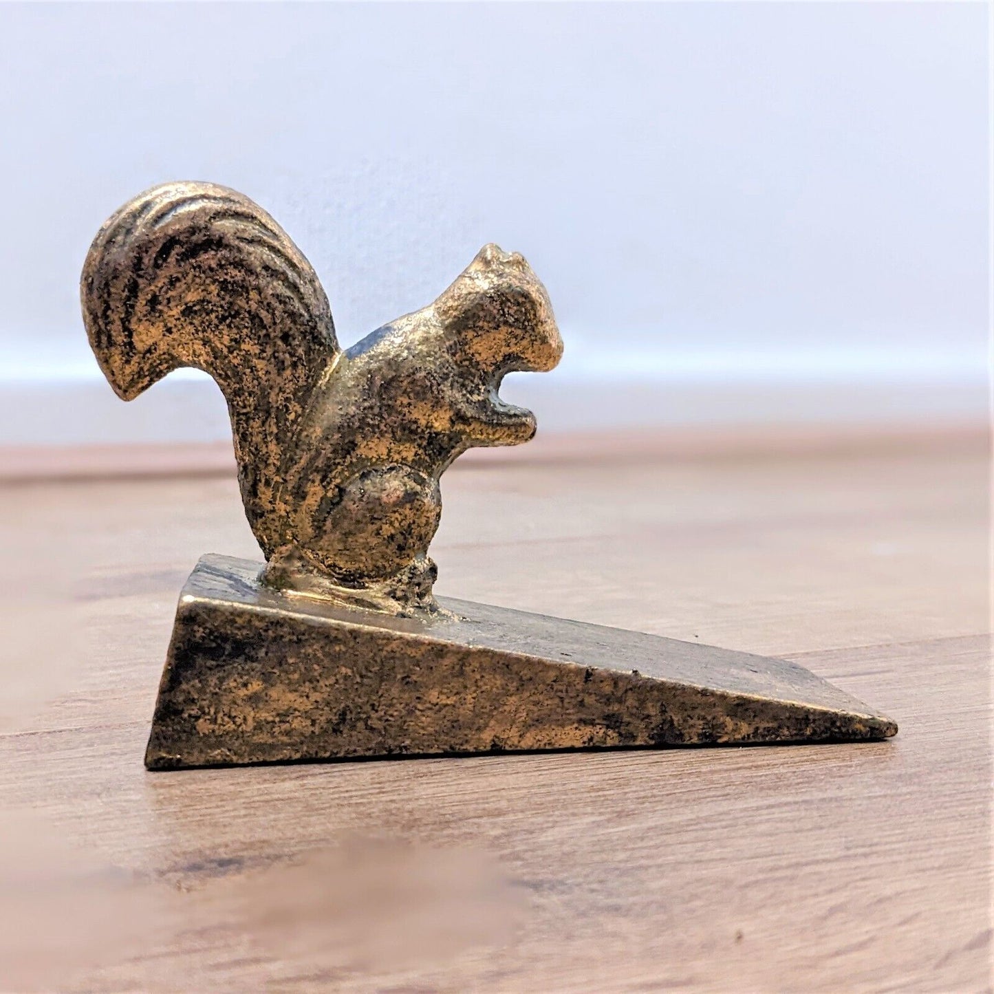 Squirrel Heavy Metal Gold Doorstopper Heavy Door Wedge Shabby Chic Stopper Stop