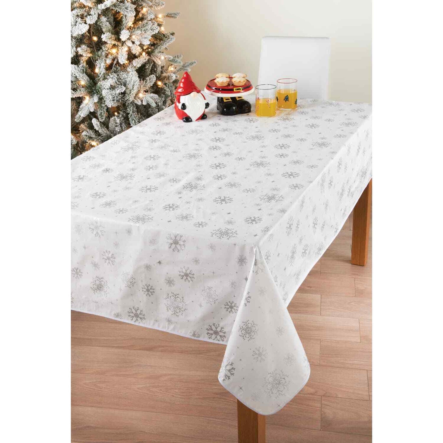 Christmas Dining Table PVC Cloth Wipe Clean Xmas Table Protector Cover 132 x 178