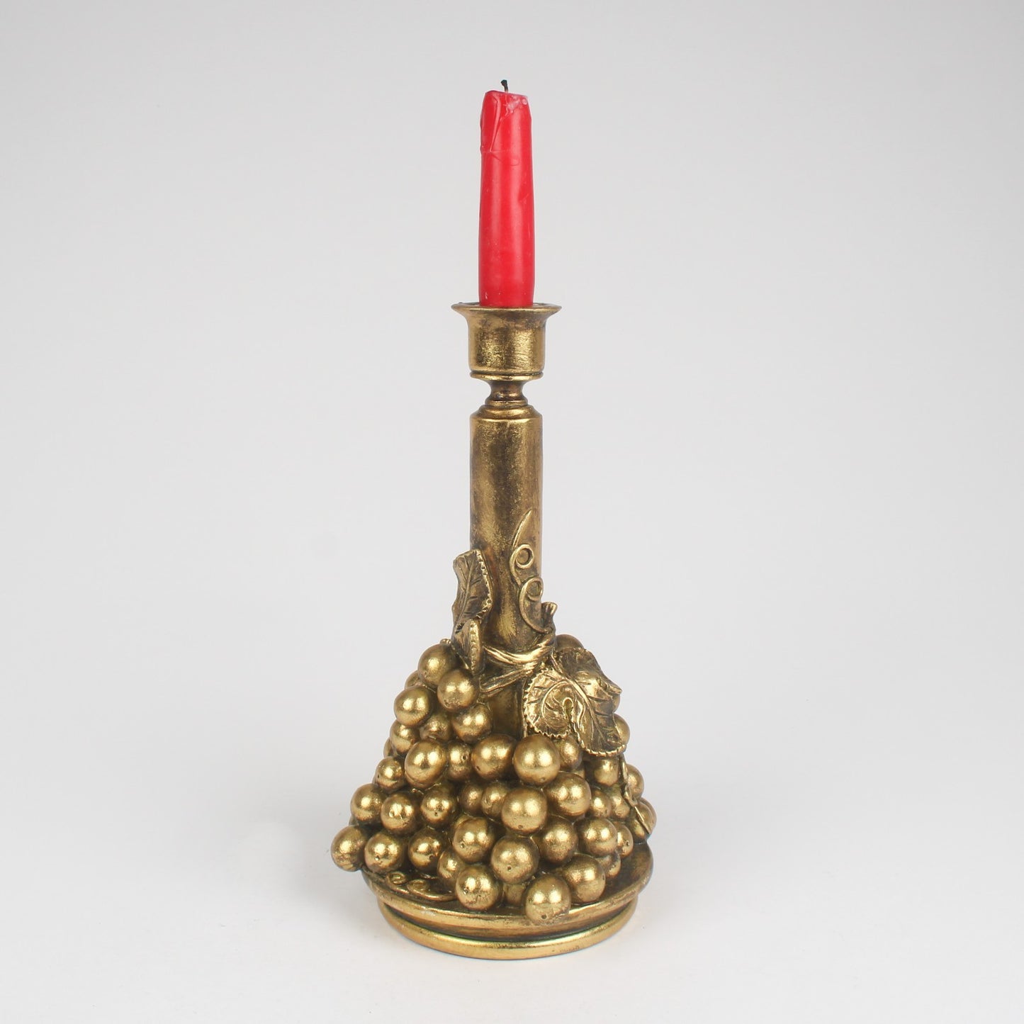 Resin Antique Gold Grape Bunch Candlestick Dinner Candle Holder Table Decor Gift