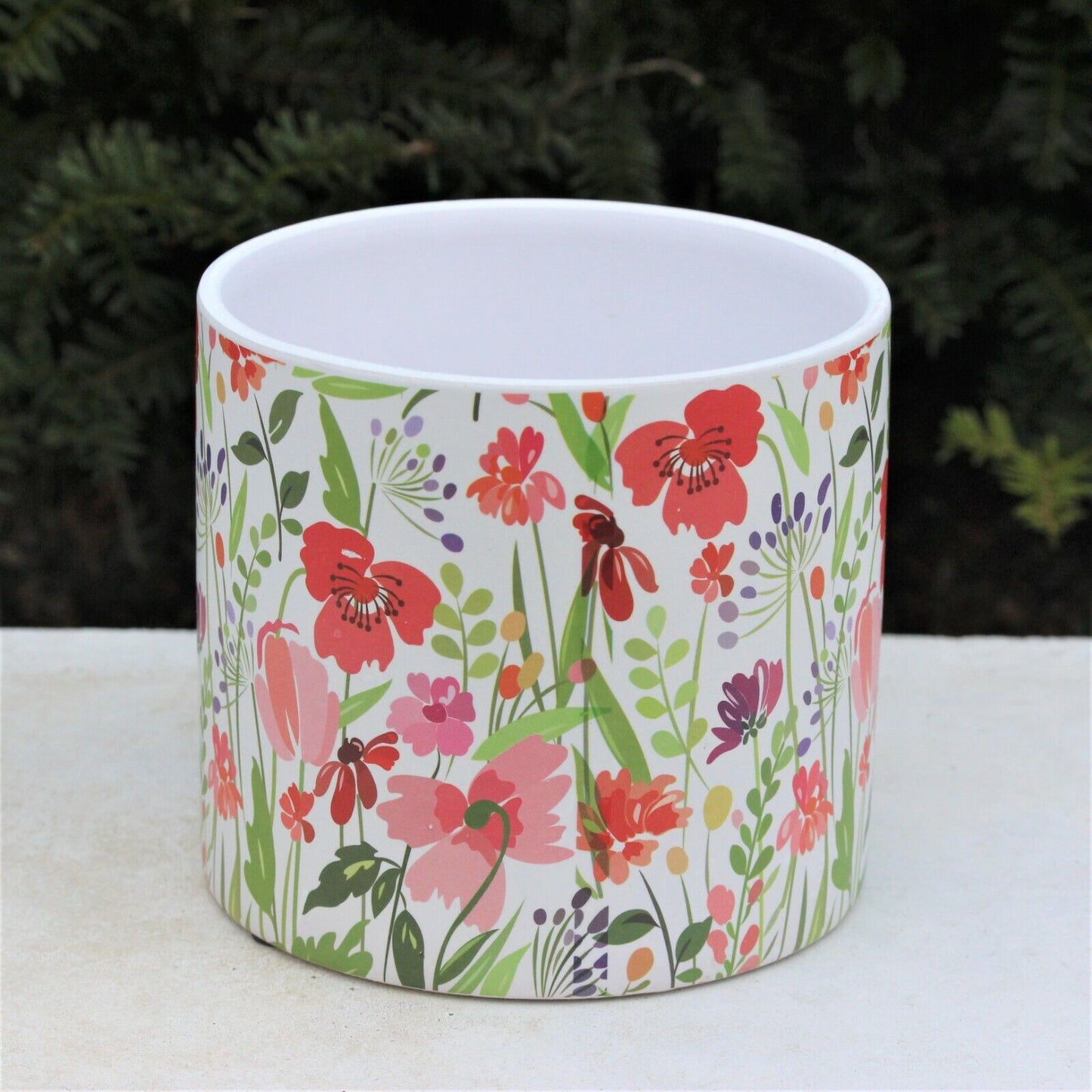 Round Ceramic Green Gold Floral Indoor Plants Flowers Herb Pots Planters Vase