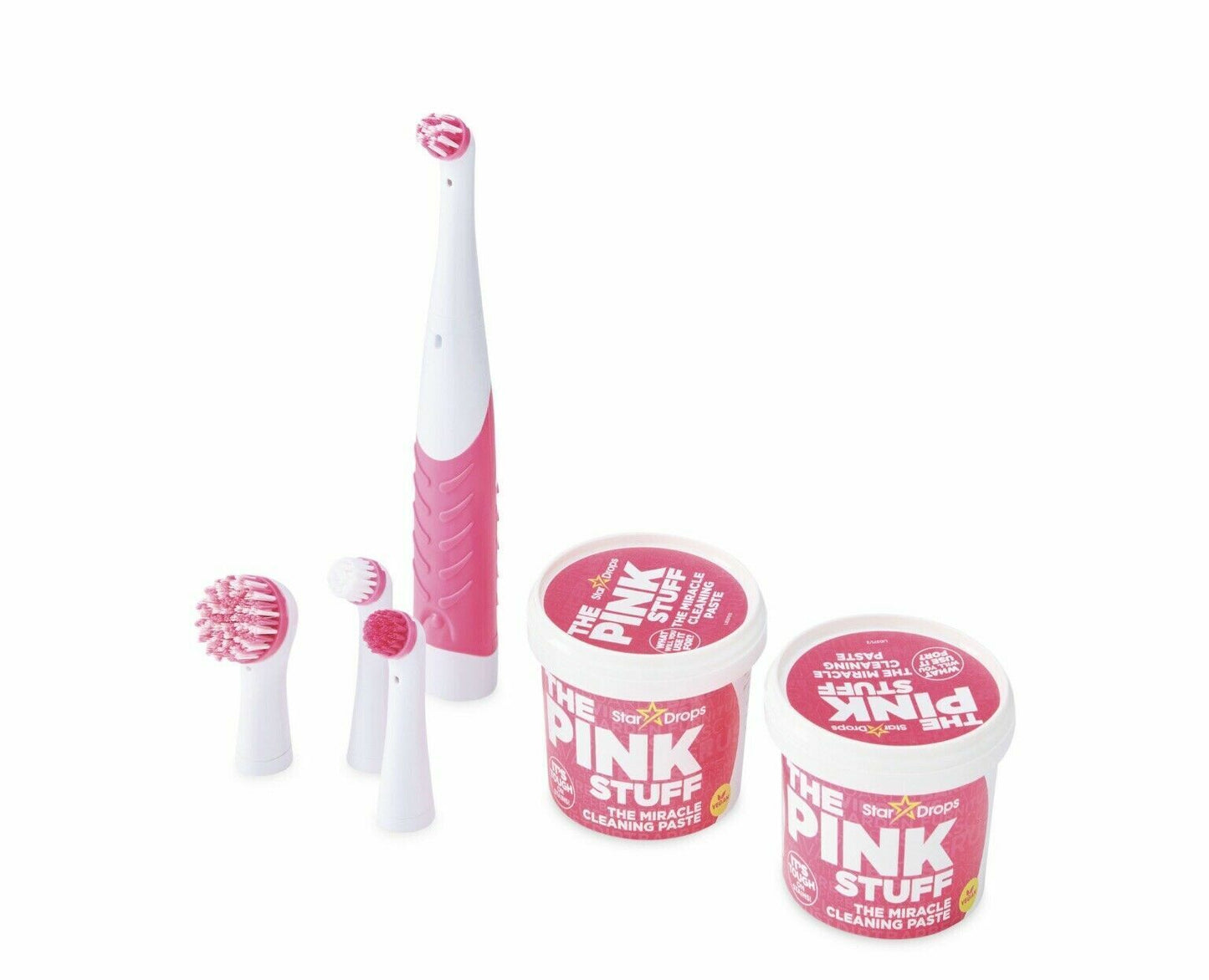 The Pink Stuff Miracle Scrubber Brush Home Cleaning Set Kit With Paste Tubs