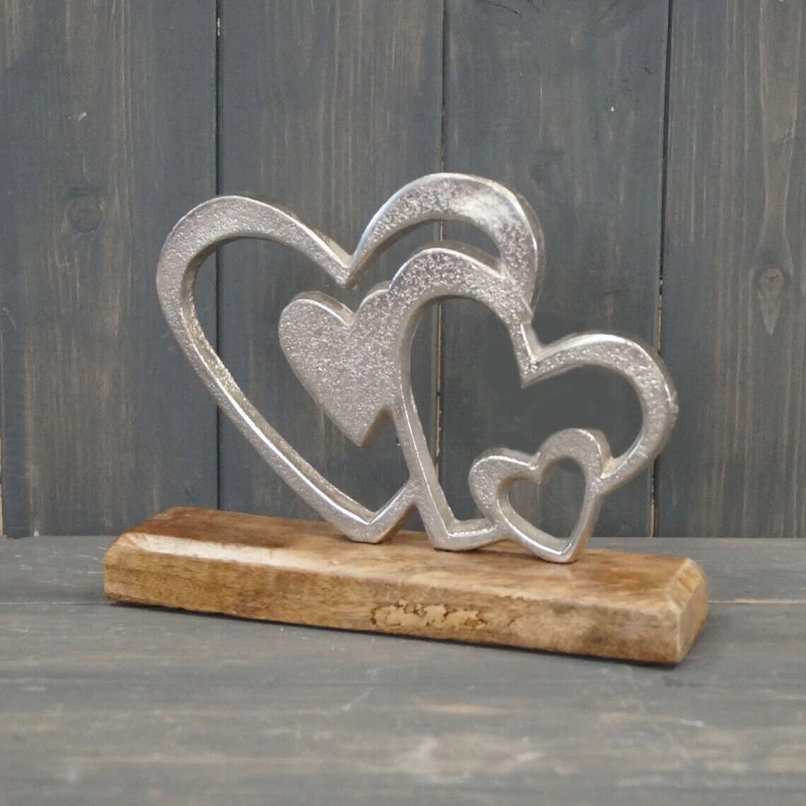 Aluminium Love Couple Pet Cat Mr Mrs You Me Gift Home Decor Ornaments On Wood
