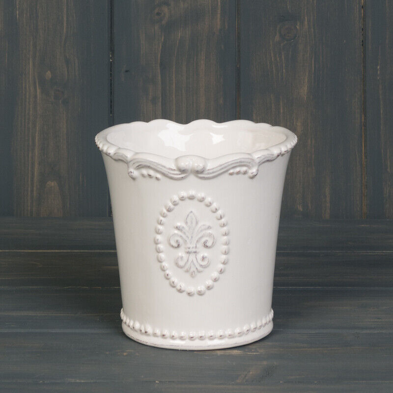 Round Ceramic Green Gold Floral Indoor Plants Flowers Herb Pots Planters Vase