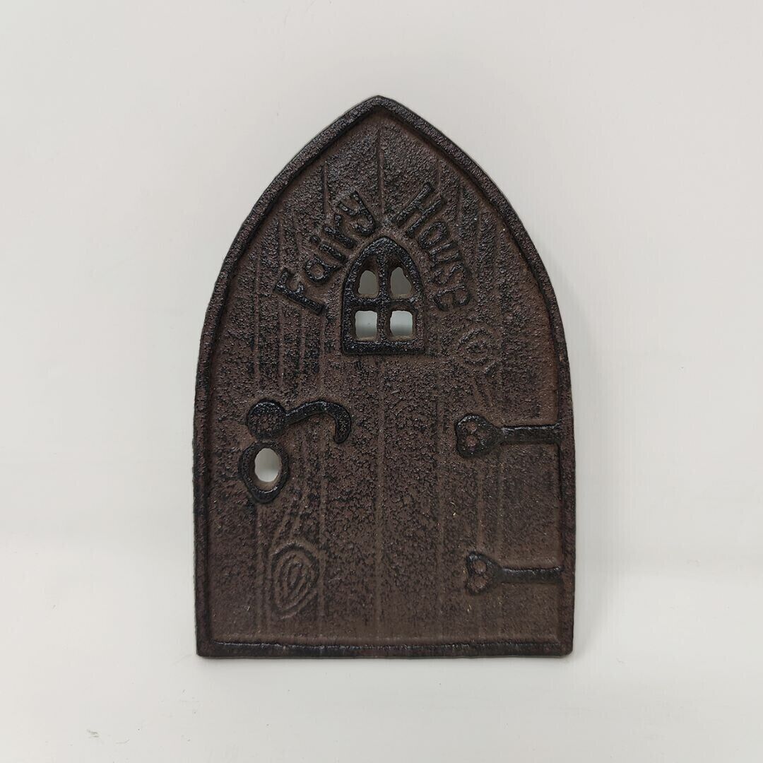 Cast-Iron Fairy Door Magical Garden Wall Decorative Sculpture Ornament Plaque