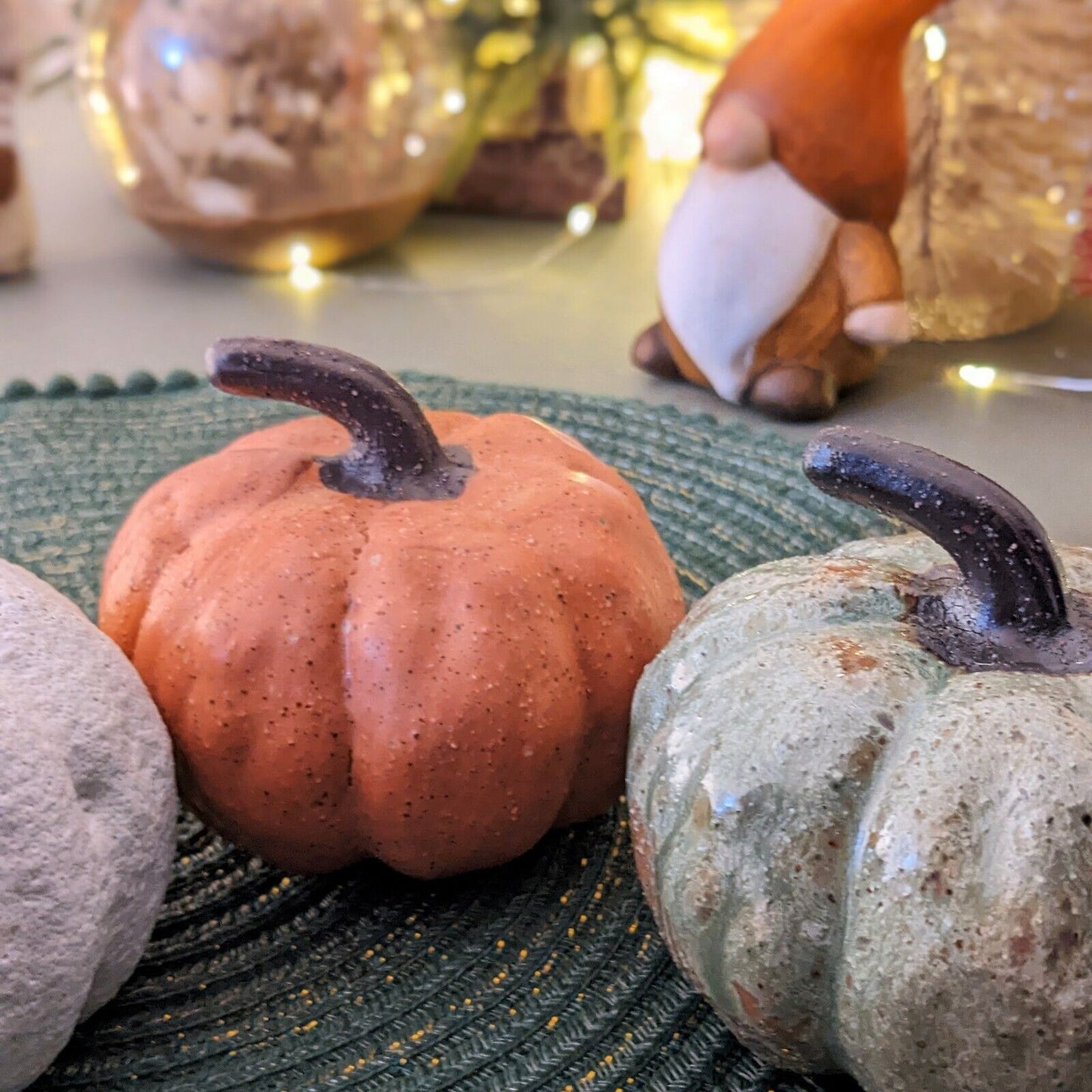 10cm Fall Autumn Halloween Pumpkin Rustic Decor Reactive Glazed Ceramic Ornament