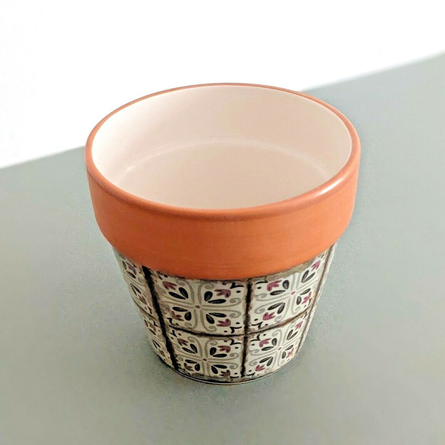 14cm Terracotta Plant Pot Cover Ceramic Planter Tiles Glazed Moroccan Vase Pot