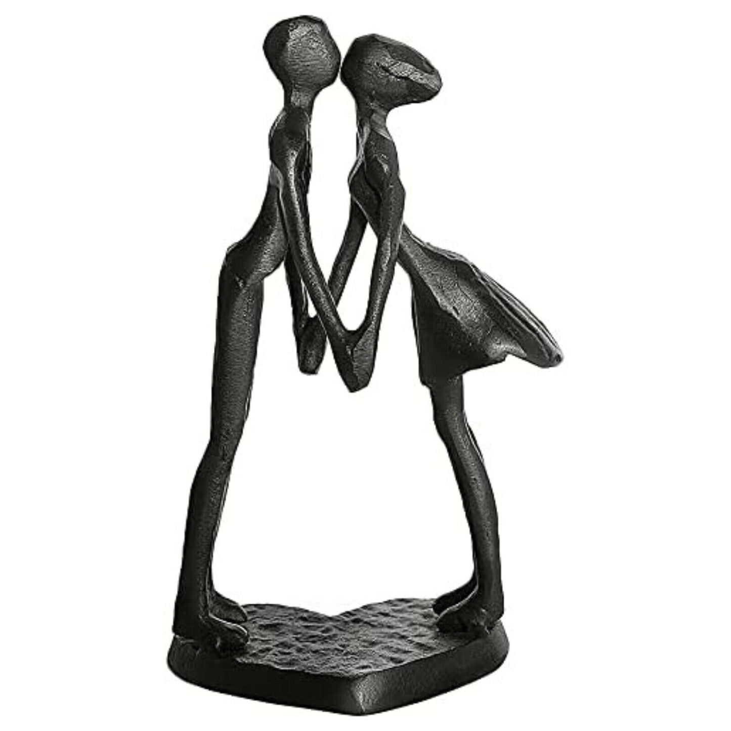 Iron Kissing Couple Art Standing Statue Sculpture Figurine Home Office Ornament