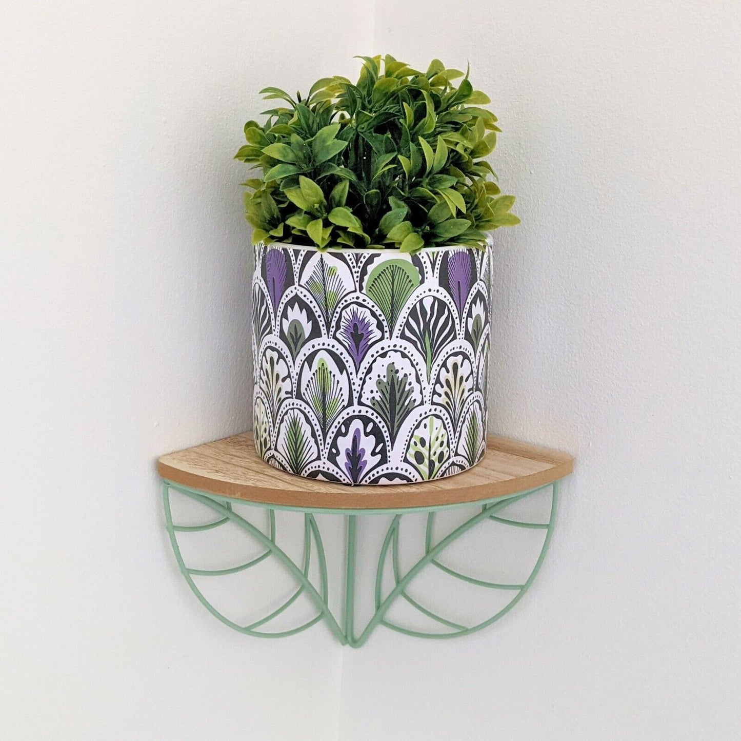13.5cm Large Botanical Leaves Ceramic Indoor Plant Pot Holder Herb Cover Planter
