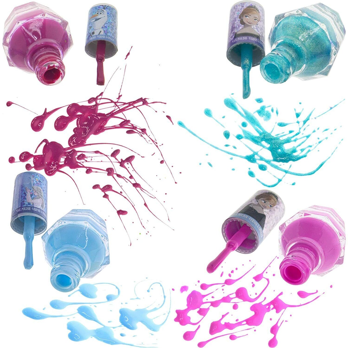 18 Pcs Frozen 2 Townley Girl Non Toxic Peel Off Glittery Nail Polish Gems Set