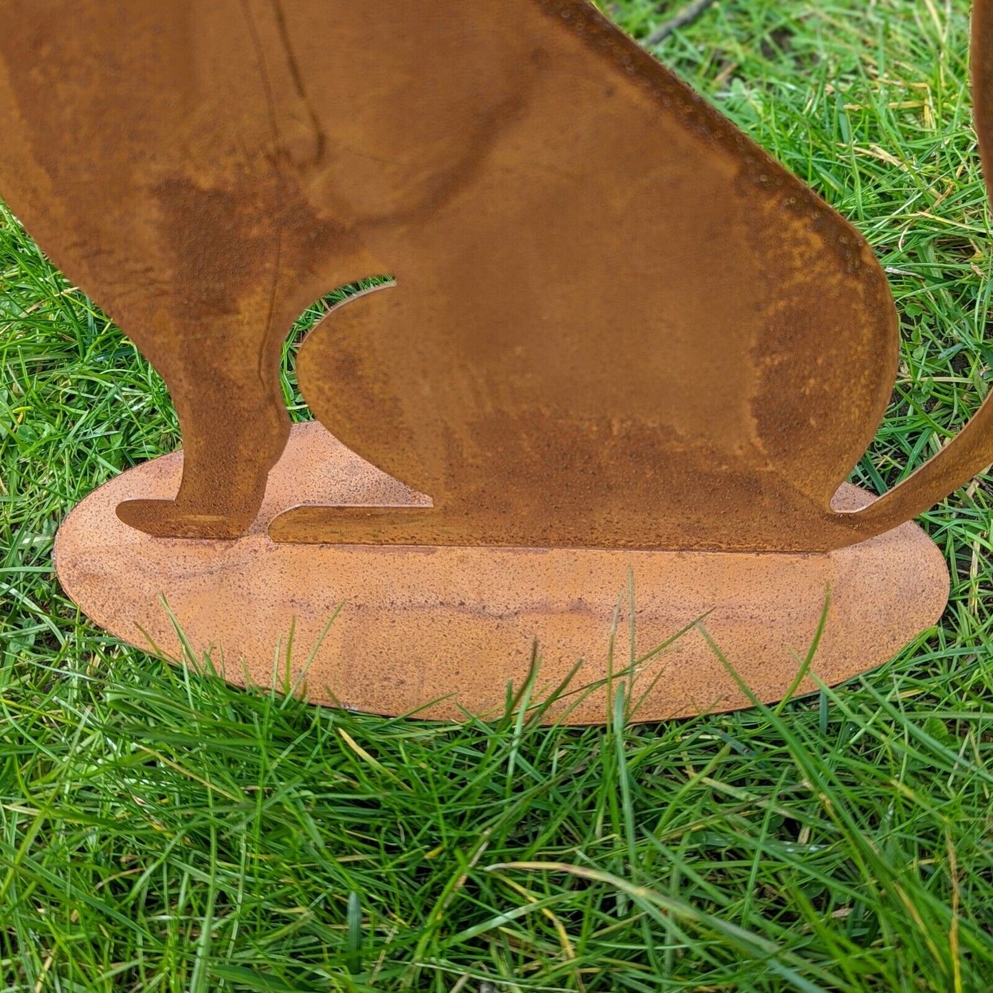 Silhouette Rustic Rusty Metal Cat Feline Garden Stake Fence Topper Ornament