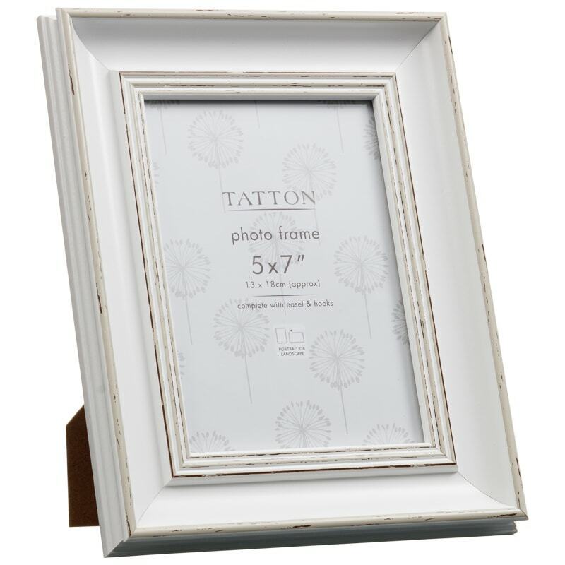 5 X 7 Inch Tatton Cream White Vintage Distressed Wooden Photo Picture Frame