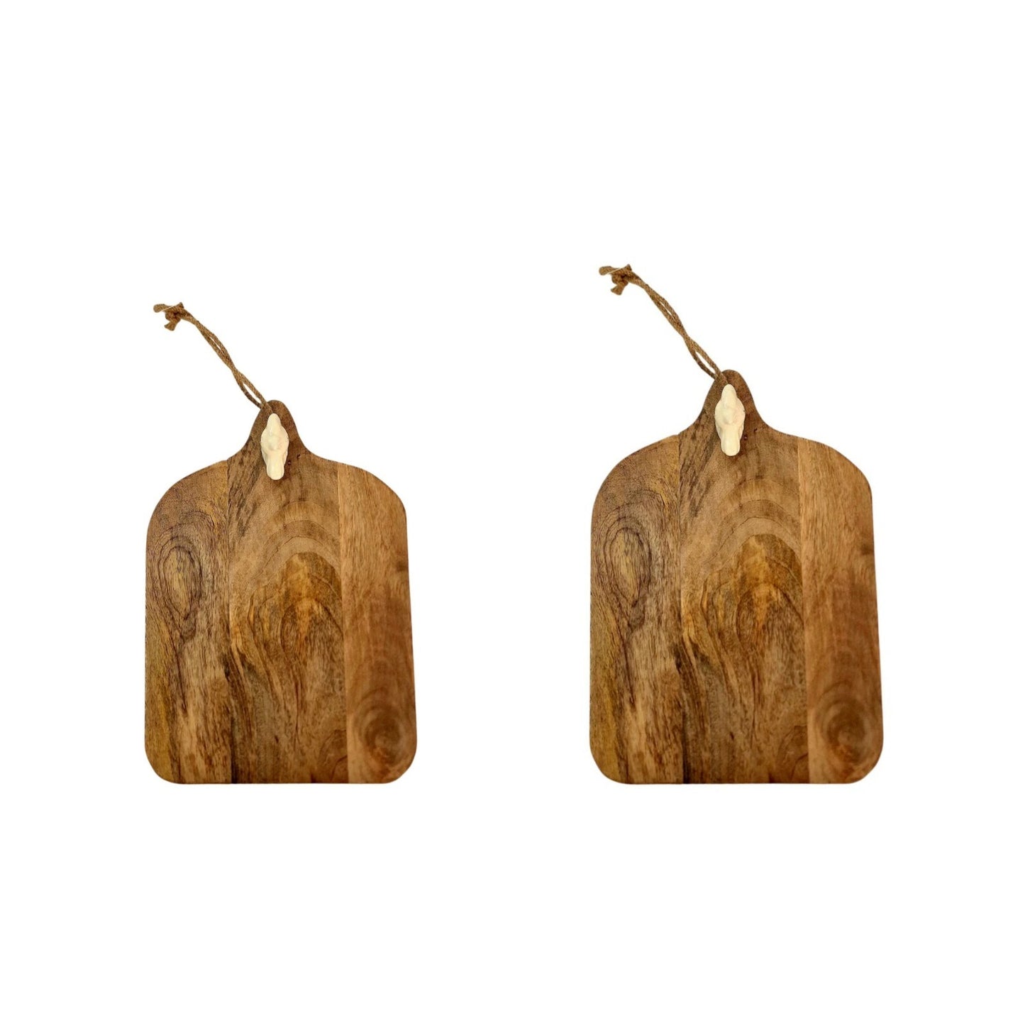 Mango Wood Chopping Board with Ceramic Chicken Head String for Hanging Kitchen
