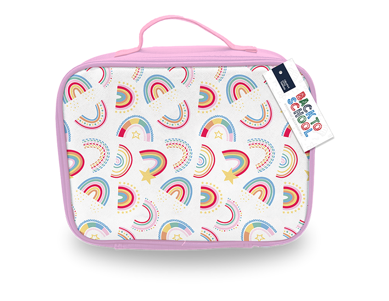 400ml Kids Printed Plastic Bottle With Straw, Textured PU Lunch Bag With Zip