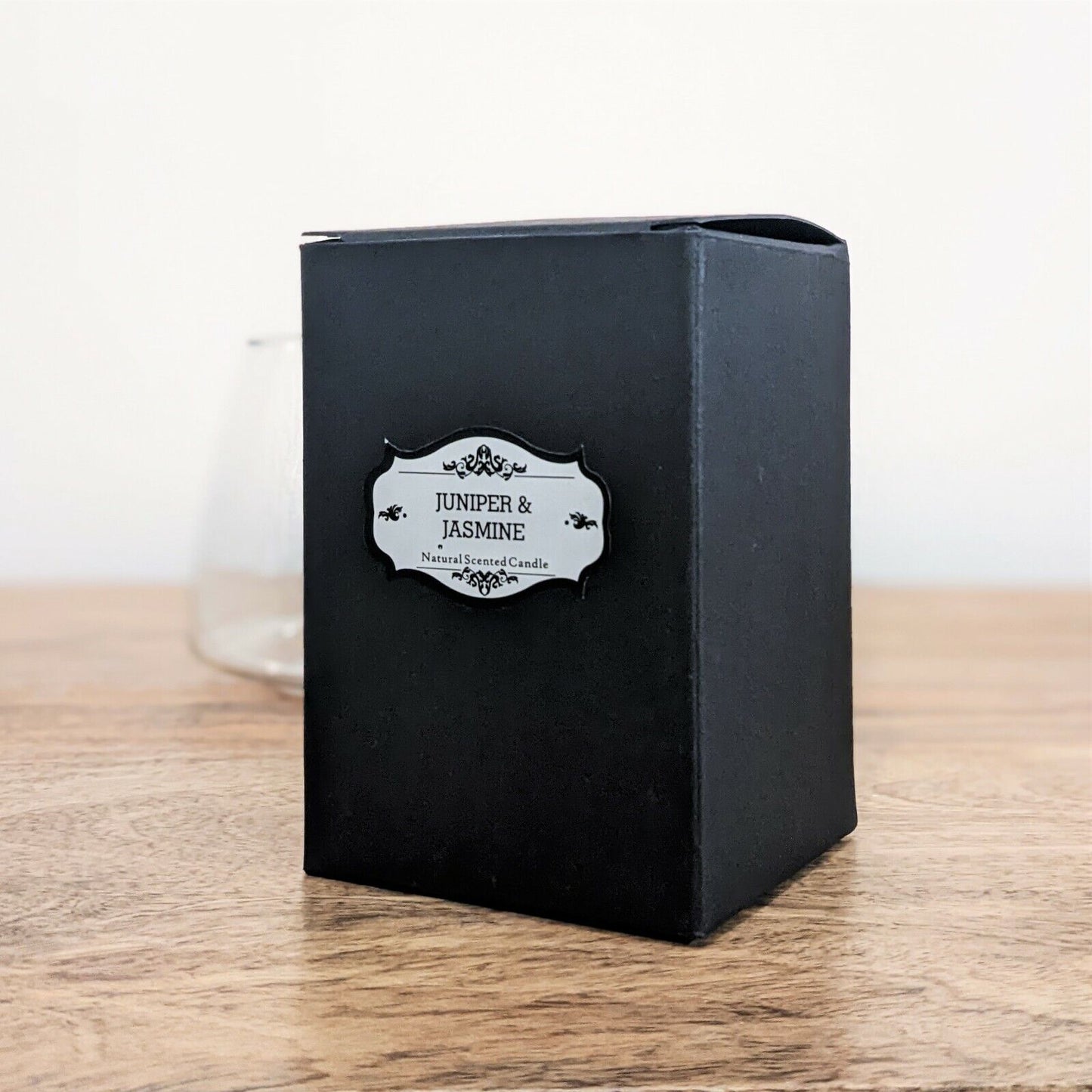 Scented Glass Candle Juniper & Jasmine Natural Candle With Bell Cloche Lid