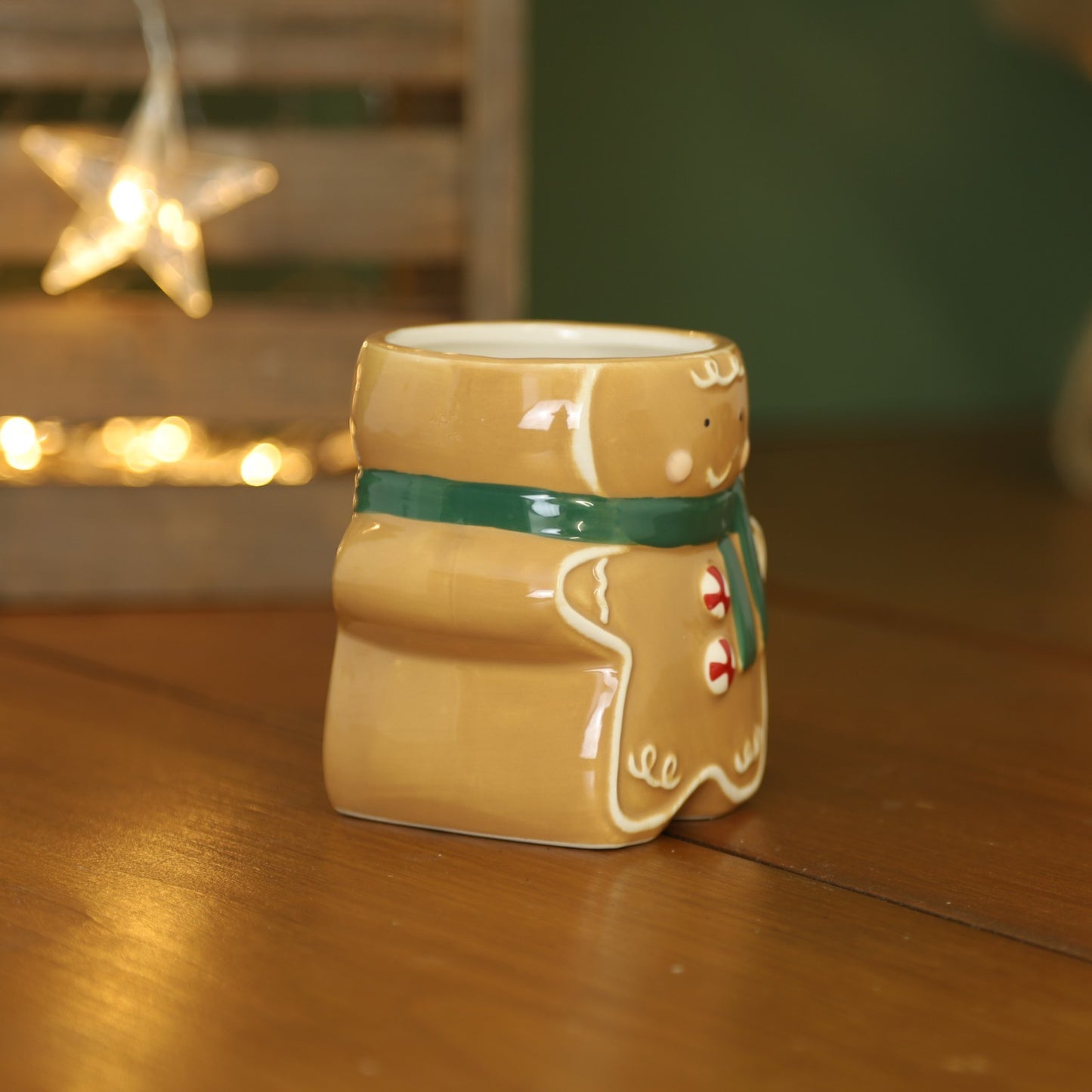 Christmas Gingerbread Man Mug Candy Cane Handle Tea Coffee Cup Festive Xmas Gift