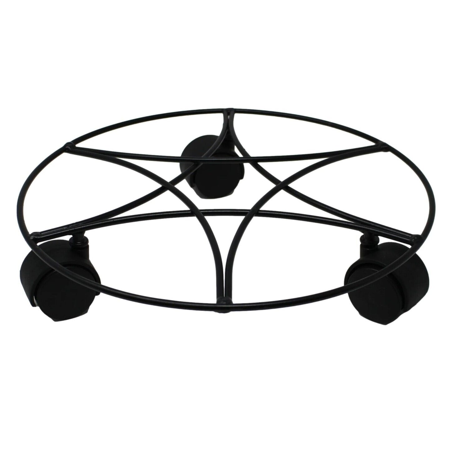2X Plant Pot Planter Caddy Stand Mover Metal Black Wheels Trolley Wheelie Mover