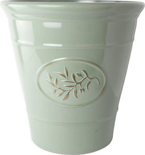 Gloss Ceramic Plastic Planters Flower Plant Pots Barrel Tall Bowl Olive Cover