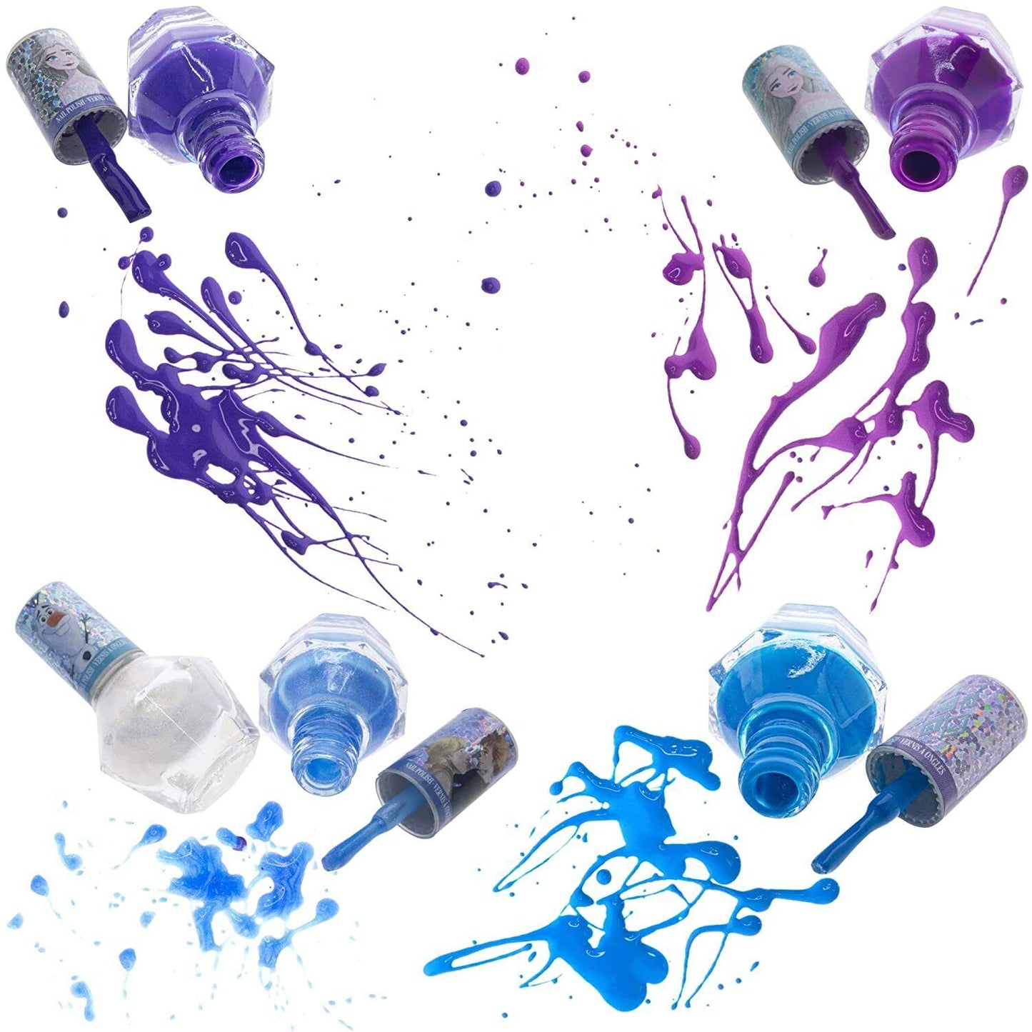 18 Pcs Frozen 2 Townley Girl Non Toxic Peel Off Glittery Nail Polish Gems Set