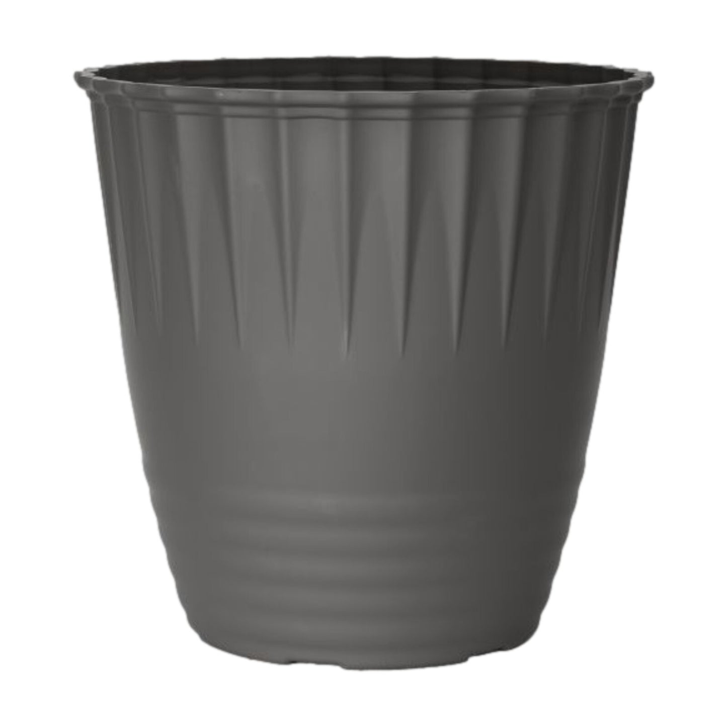 Round Plastic Grey Stone Plant Pot 35cm Tall 23L Garden Flower Planter Cover Pot