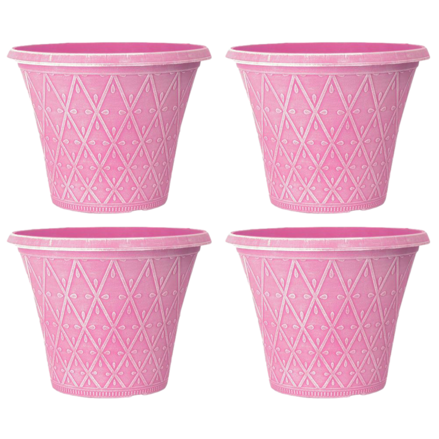 Set of 4 Round 30cm Garden Plant Pot Pink Outdoor Planter 10L Decorative Cover