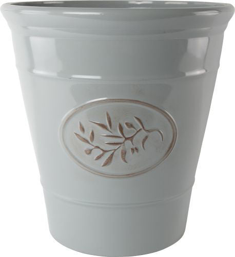 Gloss Ceramic Plastic Planters Flower Plant Pots Barrel Tall Bowl Olive Cover