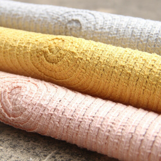 Table Placemats Round Pom Pom Pink Grey Ochre Yellow Set of 6 / 12 Place Mats