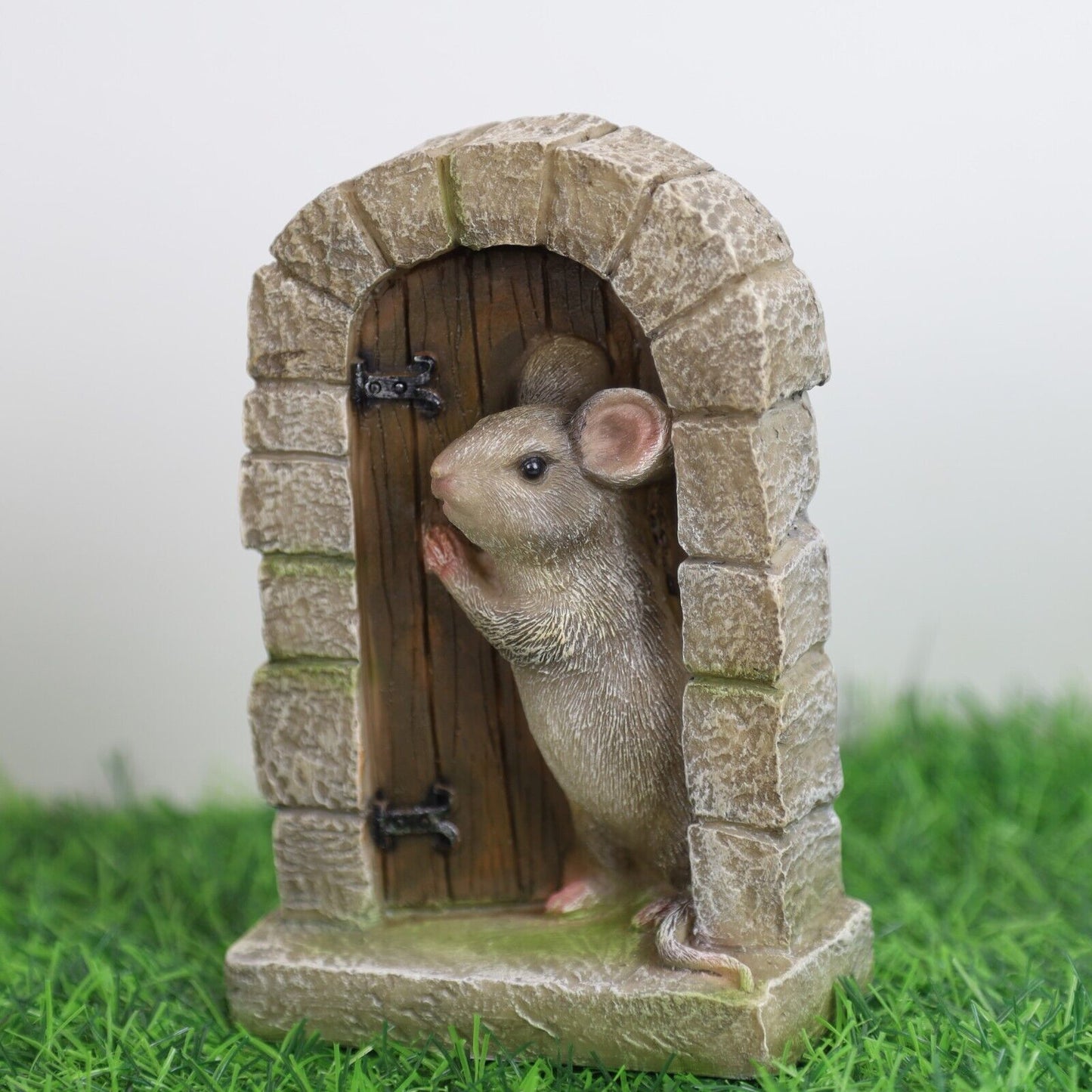Mouse Door Statue Indoor Garden Outdoor Home Tree Animal Decoration Ornament