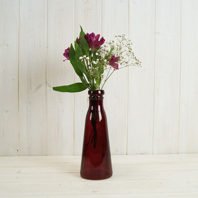 Glass Vase Bottle Vase Bud Vase Vintage Glass Geometric Table Wedding Home Decor
