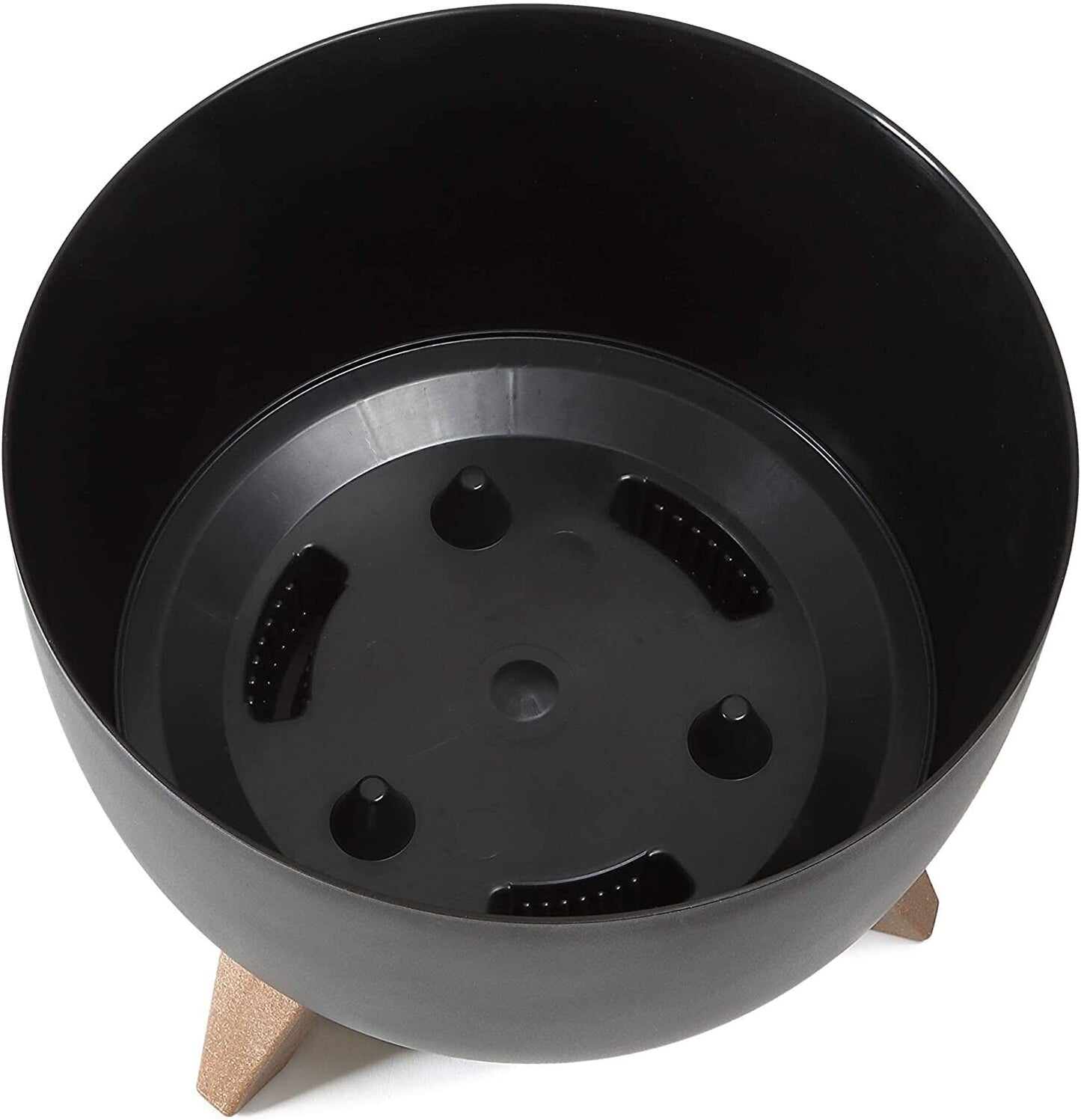 Large Black Bowl Planter Plant Pot Cover Stand Legs Indoor Outdoor Garden