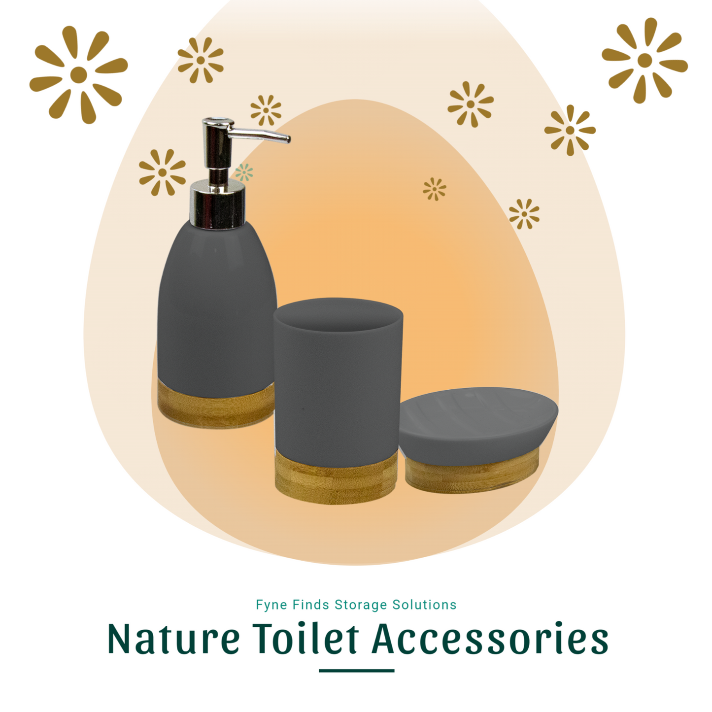 Bamboo Bathroom Accessories Organizer Soap Dispenser Toothbrush Holder Soap Dish