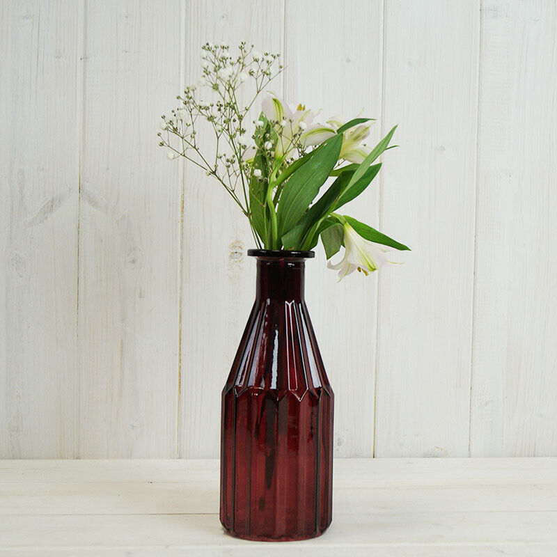 Glass Vase Bottle Vase Bud Vase Vintage Glass Geometric Table Wedding Home Decor