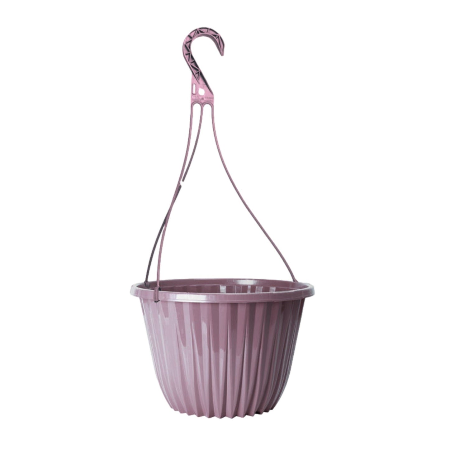 Plastic Purple Hanging Basket 27cm Plant Pot 7L Home Garden Hook Planter Glossy