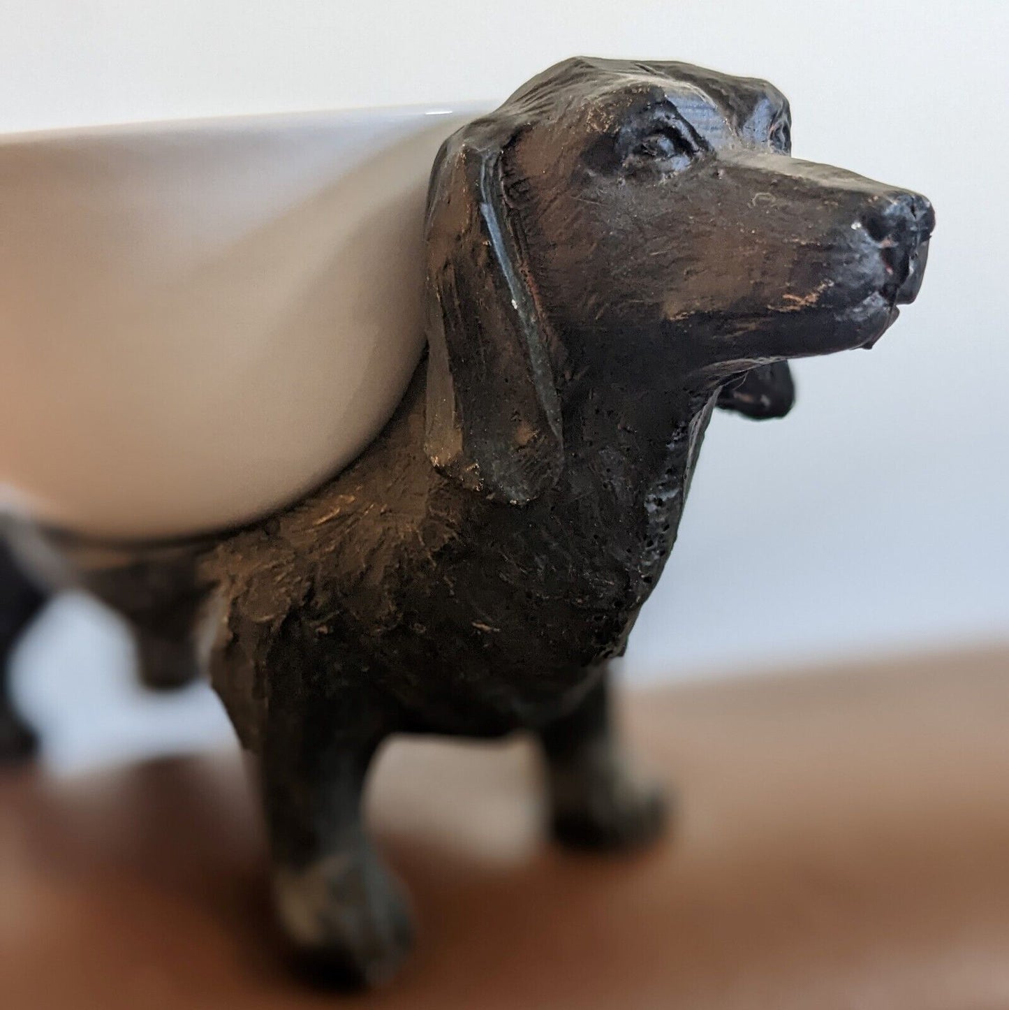Dog Nibbles Food Snacks Serving Dish Bowl Animal Figurine Home Decor Gift