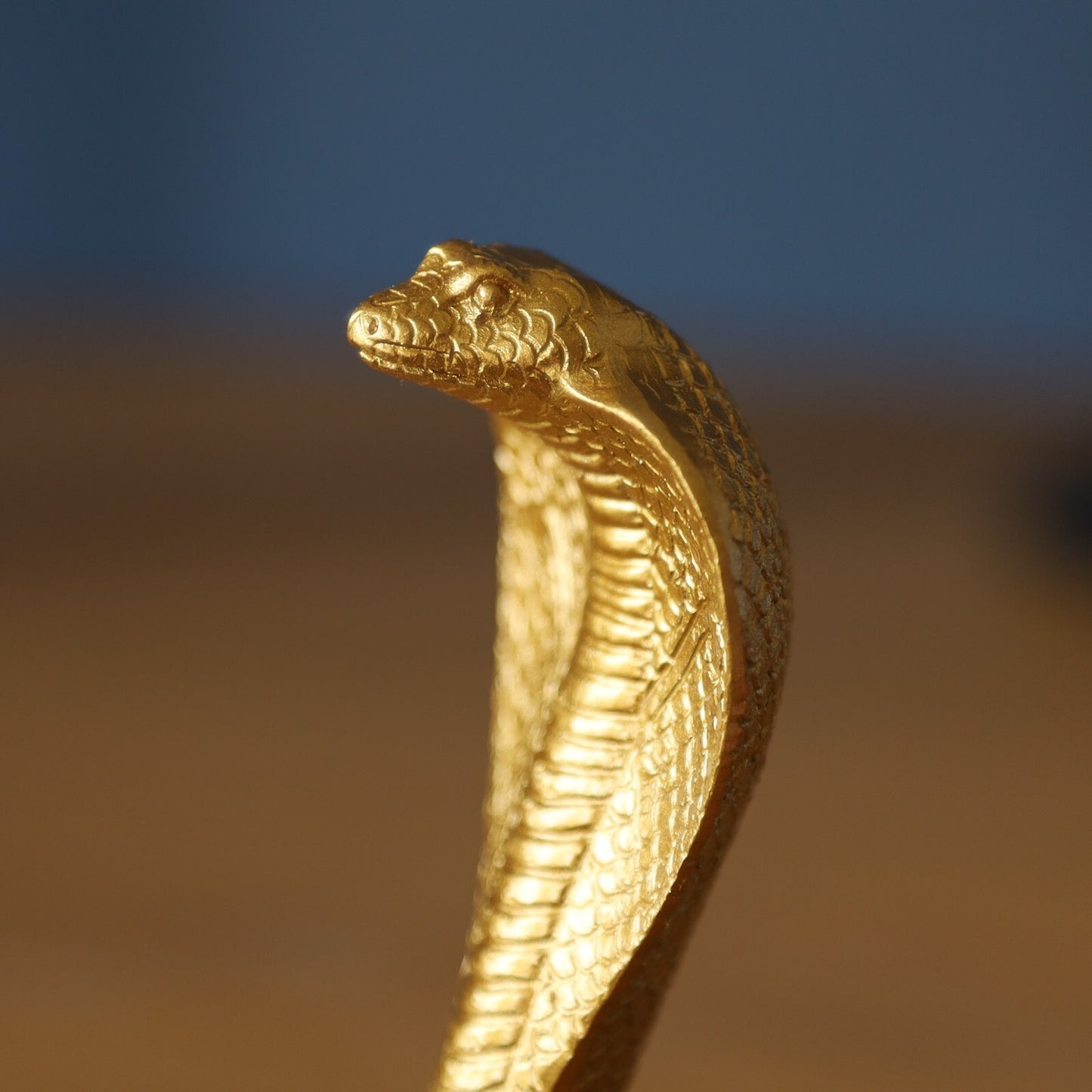 Gold Resin Cobra Tealight Candle Holder Snake Shaped T-Light Ornament Decor Gift