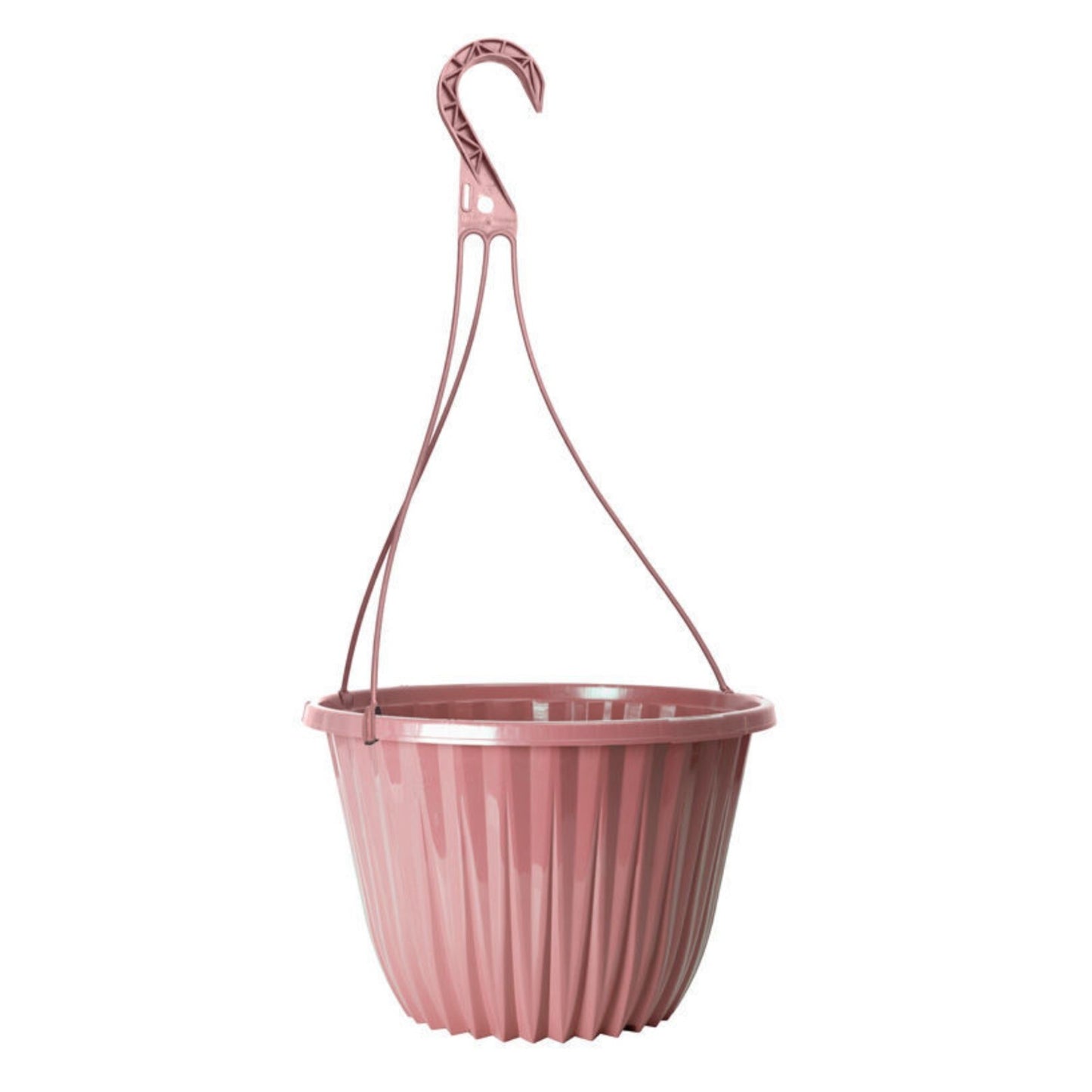 Plastic Pink Hanging Basket 27cm Plant Pot 7L Home Garden Hook Planter Glossy