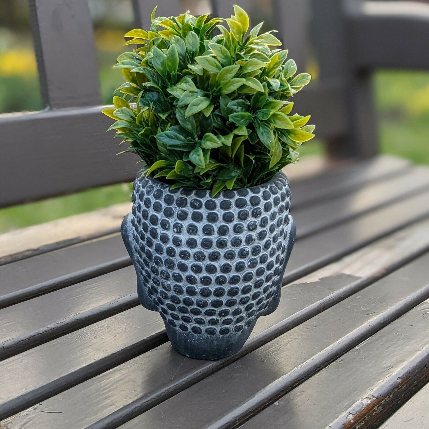 Buddha Head Plant Pot Cover Indoor Kitchen Herbs Cement Planter Vase Budha Face