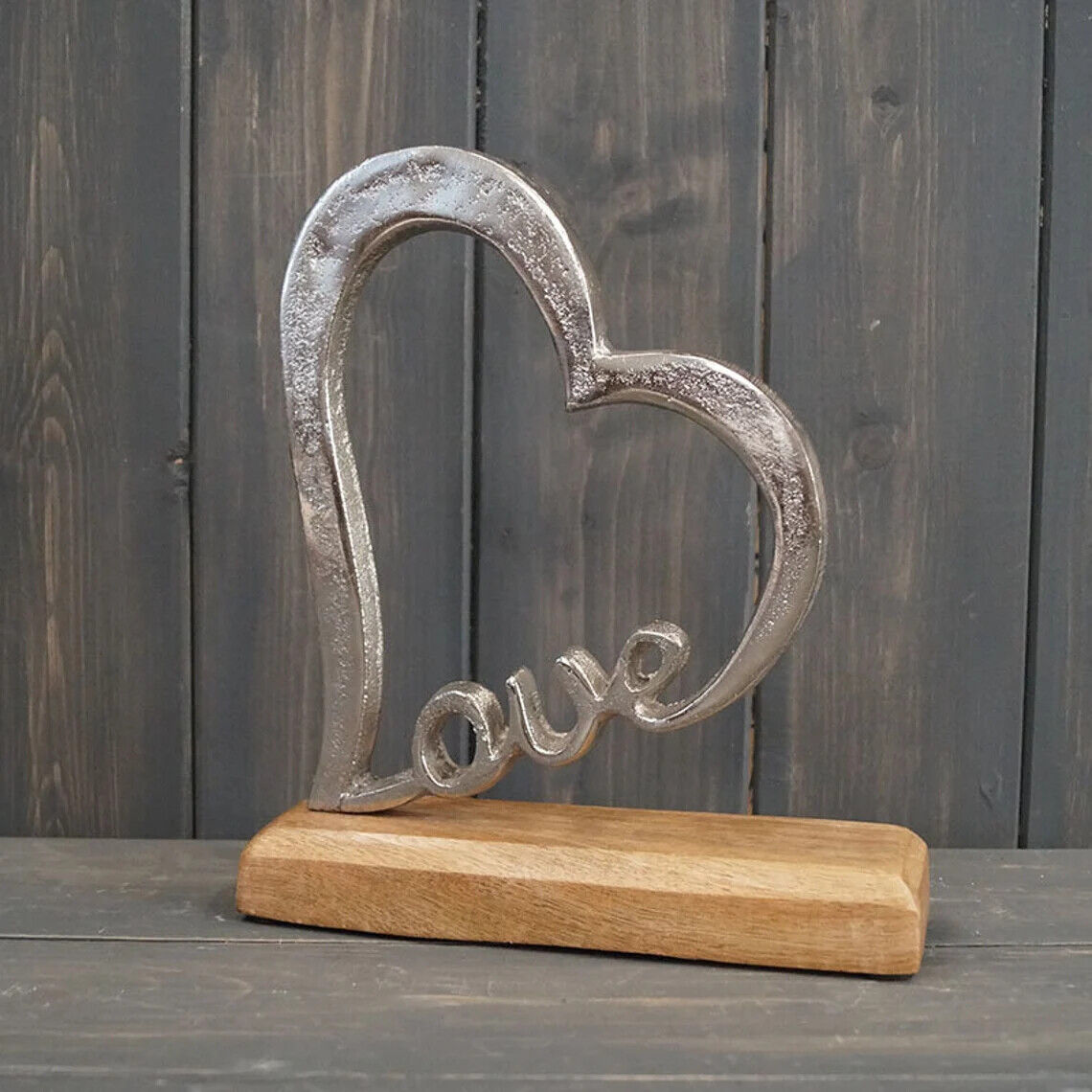Aluminium Love Couple Pet Cat Mr Mrs You Me Gift Home Decor Ornaments On Wood
