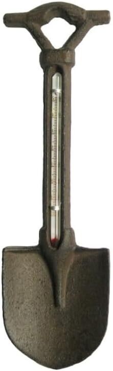 Cast Iron Spade Thermometer Wall Hanging Outdoor Weather Check Temperature Gauge