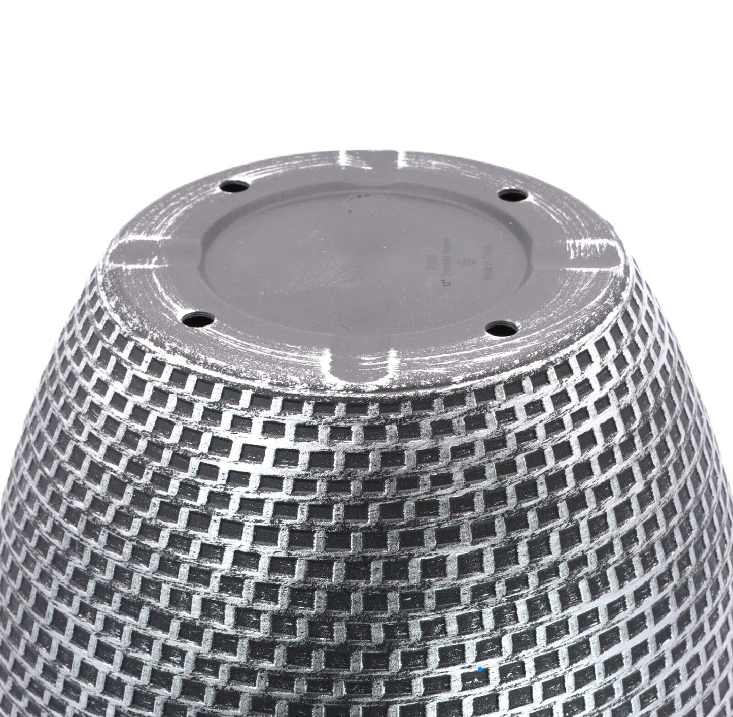 30cm Silver Plastic Round Cromarty Planter Antique Plant Flowers Pot Cover