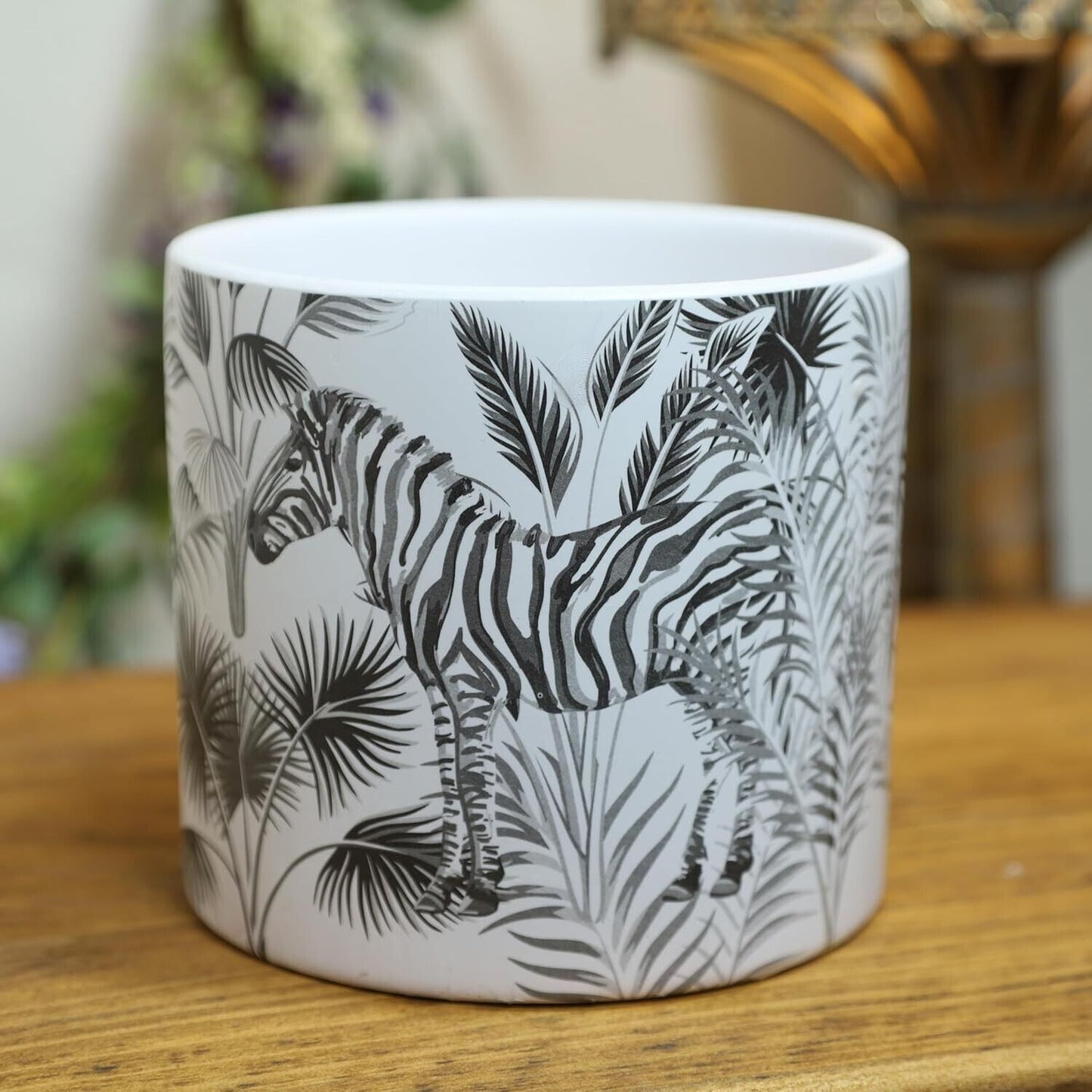 Zebra Animal Jungle Scene Ceramic Planter Pot Succulent Cactus Indoor 12cm Pot