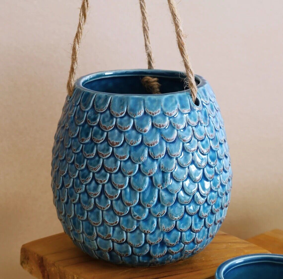 Ceramic Glazed Plant Pot Hanging Planters Cactus Cache Pots Geometric Aztec Tile