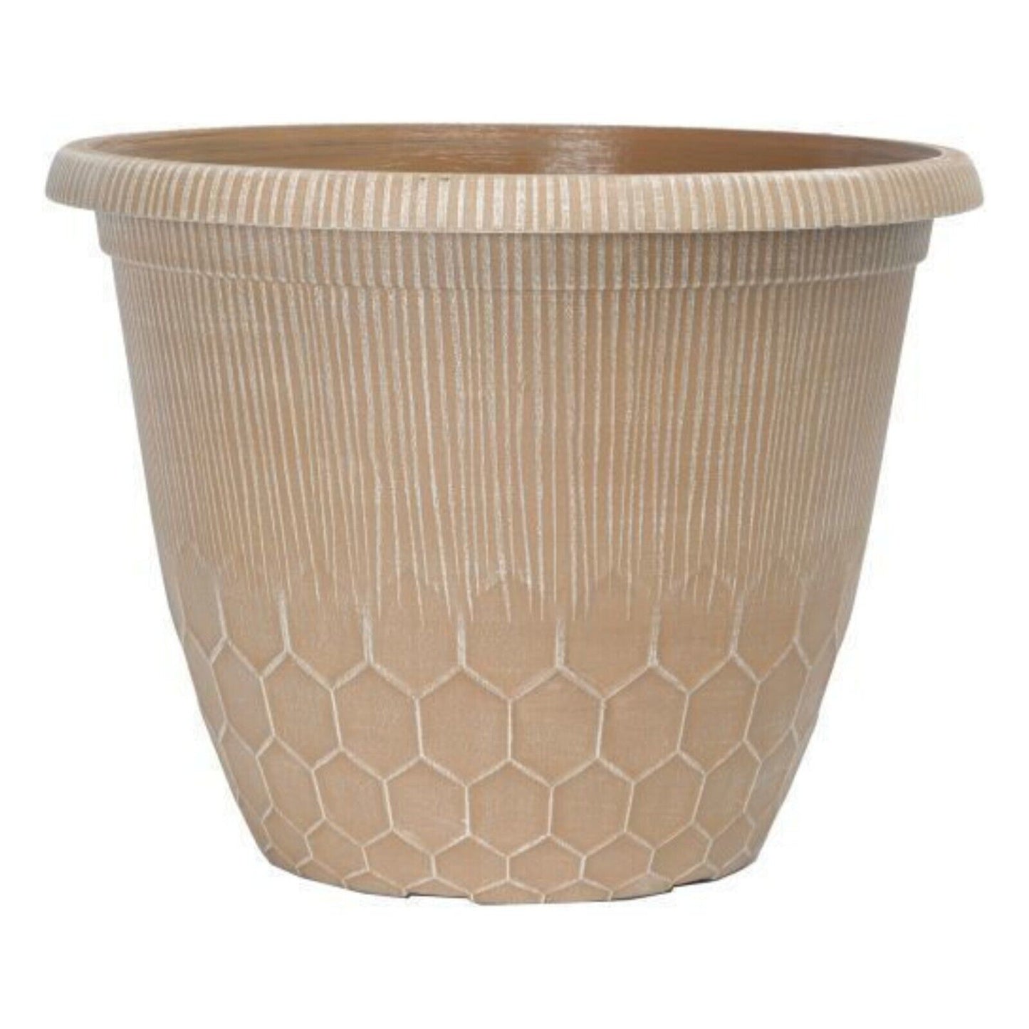 Round Bristol Plant Pot 30cm Powdered Ginger 11L Planter Cover Garden Flower Pot
