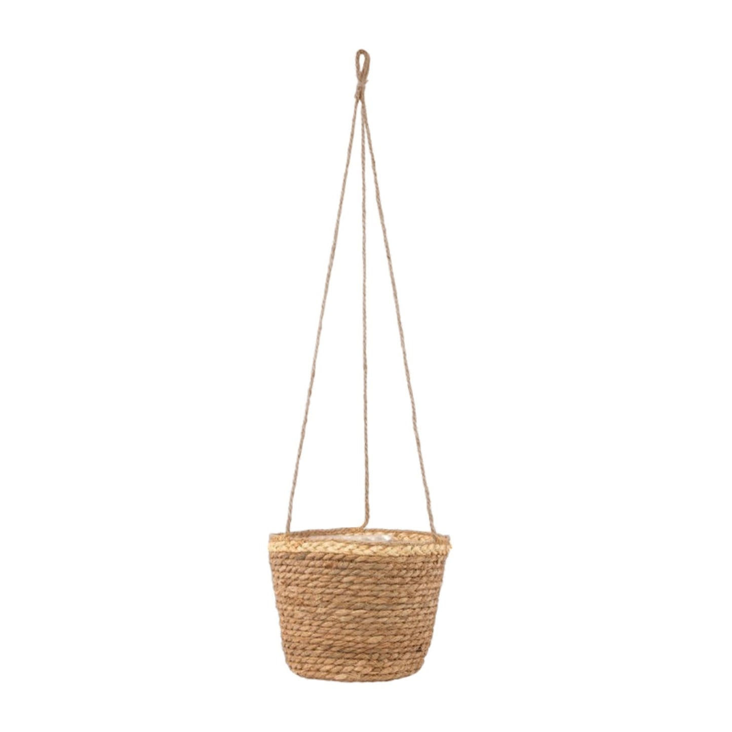 Seagreass Maize Brown Hanging Planter Basket 24cm Woven Plant Pot Home Garden