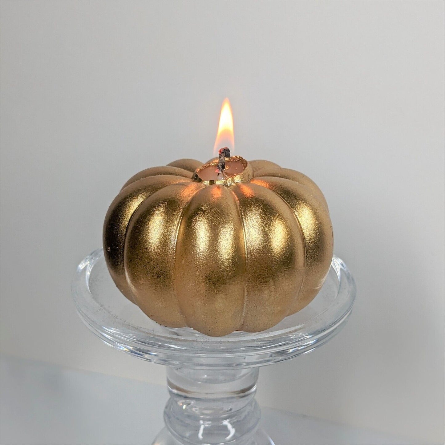 Pumpkin Gold Bronze Halloween Candles Pumpkin Shaped Wax Candles Autumn Decor