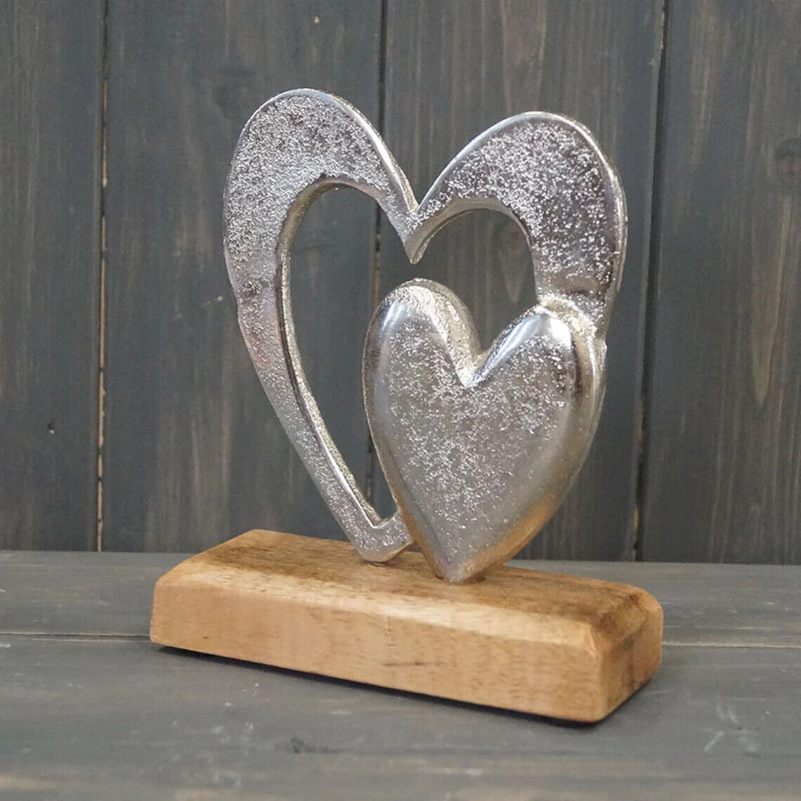 Aluminium Love Couple Pet Cat Mr Mrs You Me Gift Home Decor Ornaments On Wood