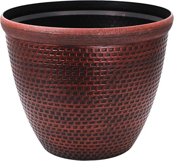 4Pc Plastic Cromarty Planter 30cm Antique Copper Pot 10L Garden Decor Plant Pot