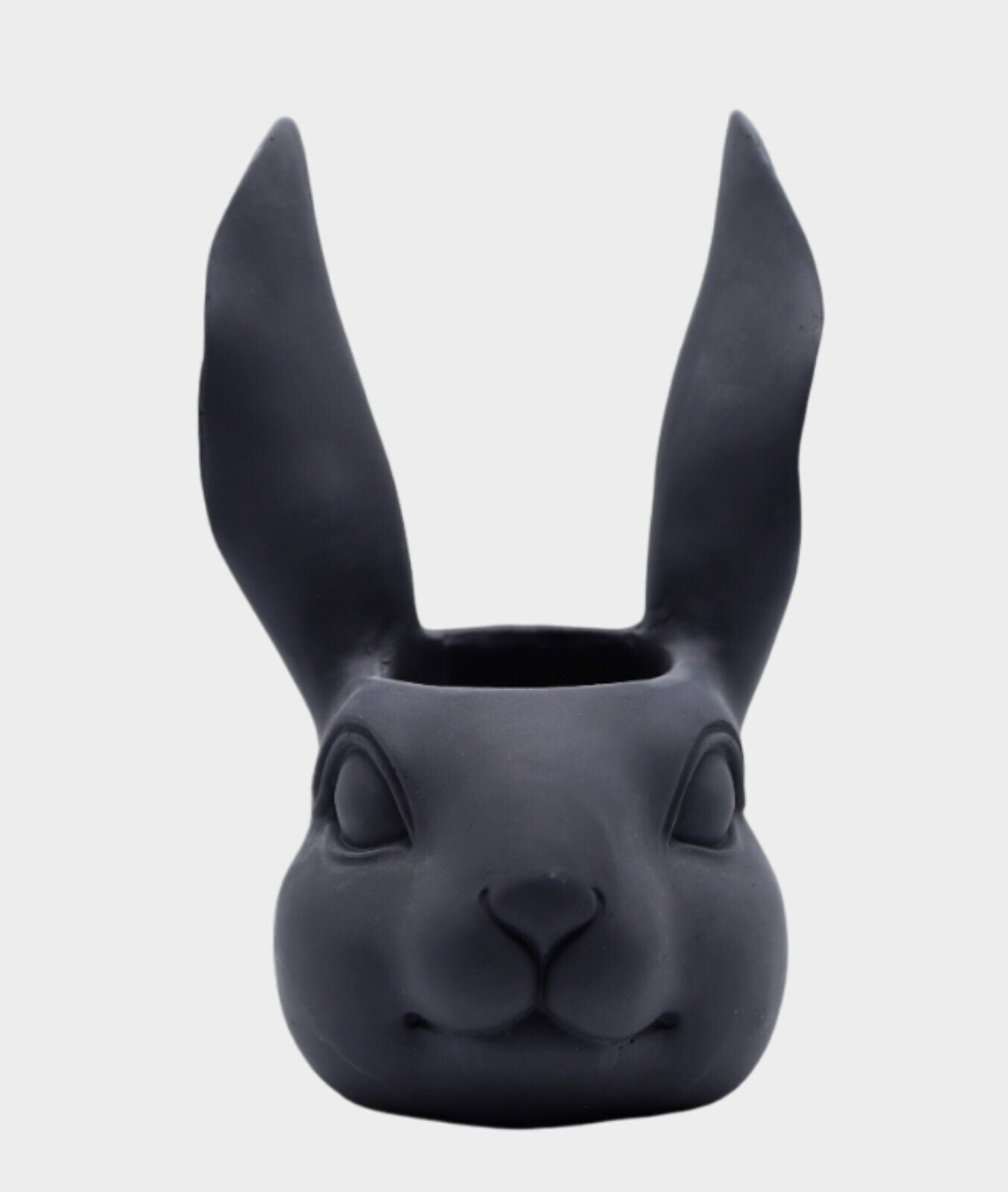 hare plant pot Black Bunny Hare Head Ceramic Shaped Plant Pot Home Garden Decor Anima – Fyne Finds