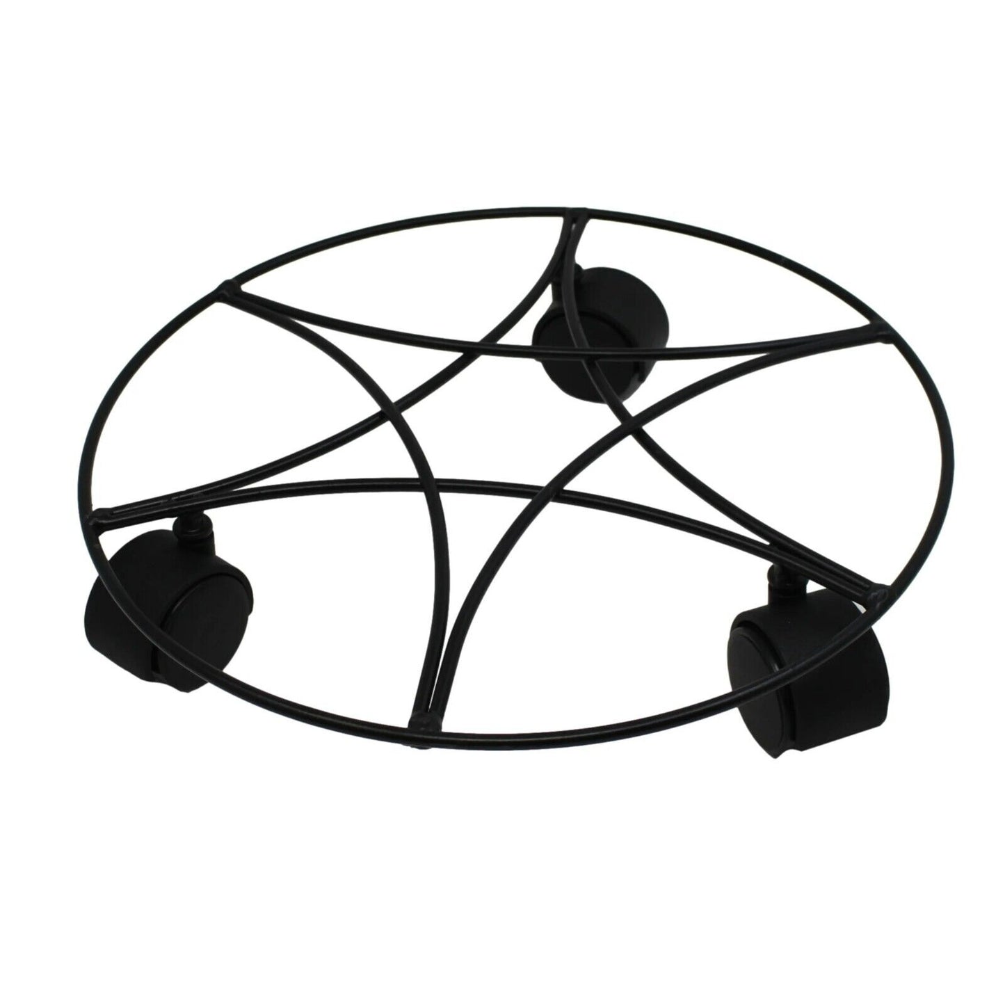2X Plant Pot Planter Caddy Stand Mover Metal Black Wheels Trolley Wheelie Mover